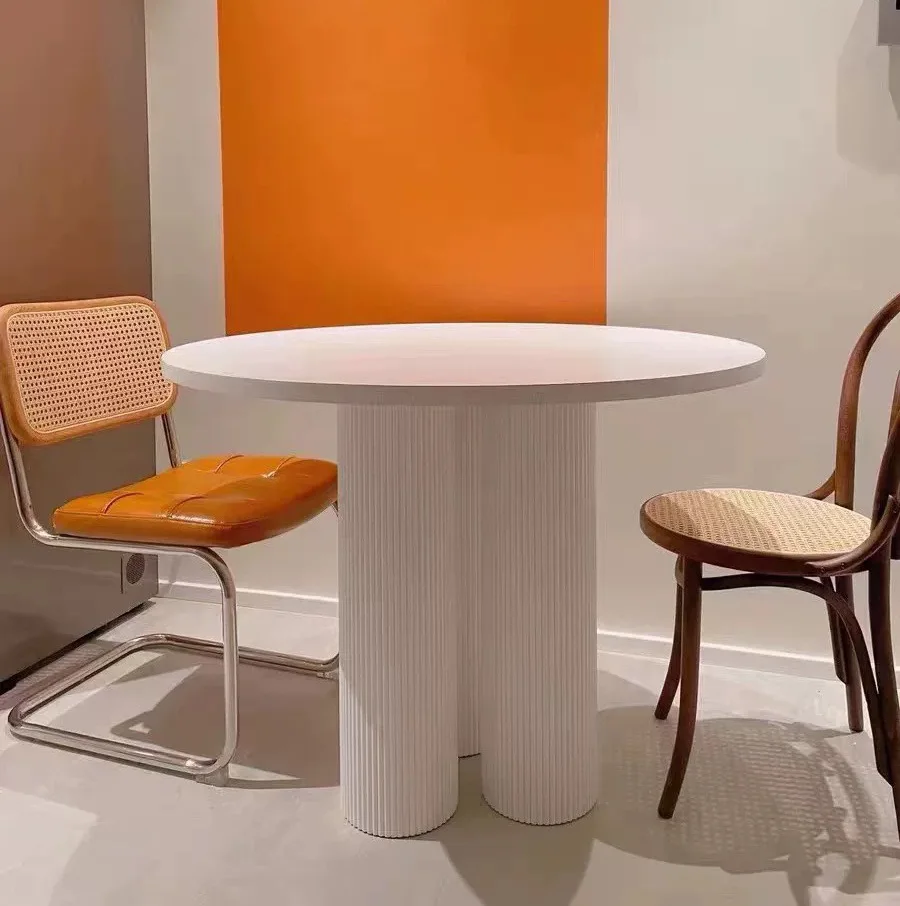 Description Picture 5 of itemNordic Slate Dining Tables Light Luxury Round Table Small Apartment Home Living Room Dining Table Designer Dining Room Furniture