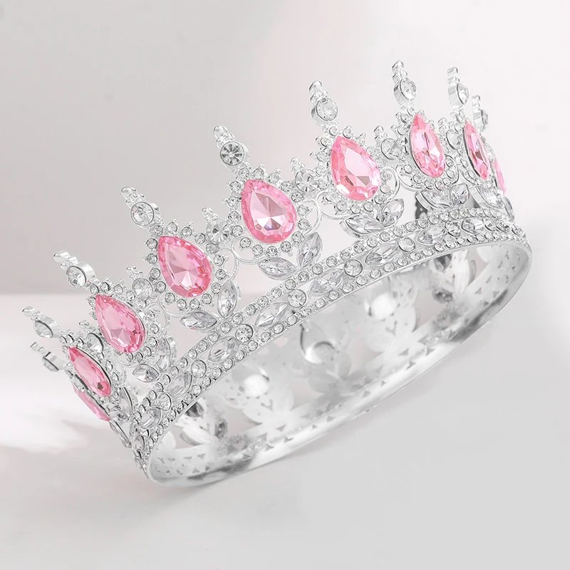 Elegant Crystal Crown Cake Topper for Celebrations - Gold, Silver, Pink