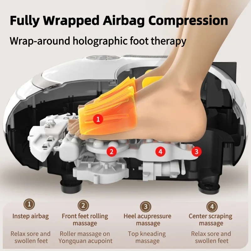 Electric Foot Massager with Heating and Shiatsu for Relaxation