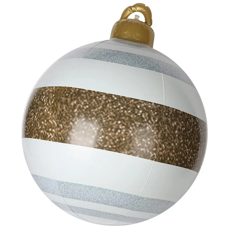 thumbnail image 1 of Bola inflable navideña de 60 cm, bola decorada de PVC, bolas gigantes grandes, bolas de juguete para decorar árboles de Navidad, bola sin adorno de luz, 1 of 5