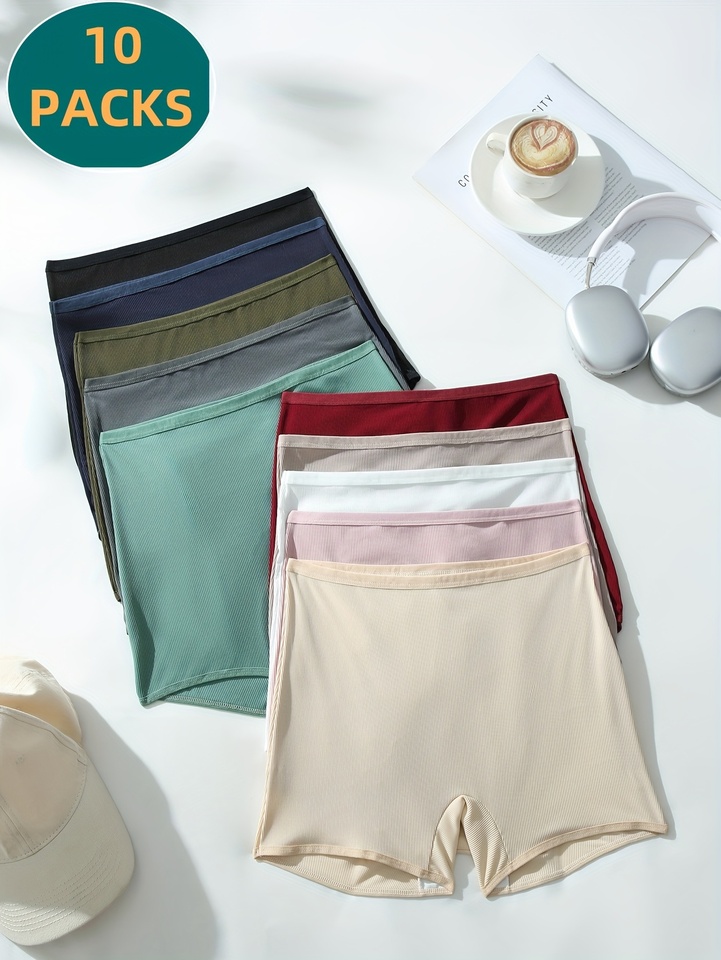 10 pieces of mixed-color thin belts, soft, elastic, comfortable, drape and sweet underpants, pressure-free quad-corner pants