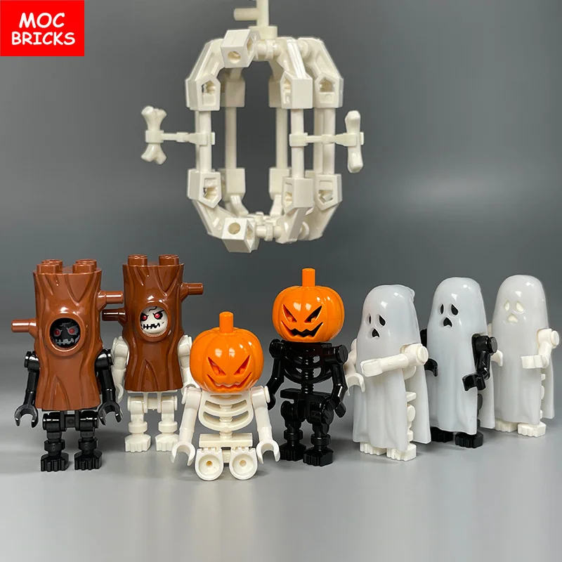MOC Bricks Skull Cage Halloween Luminous Ghost Horse Skeleton Action Figure Educational Building Blocks Children Toys Gift building blocks construction blocks racing car building blocks car building blocks anime block toys