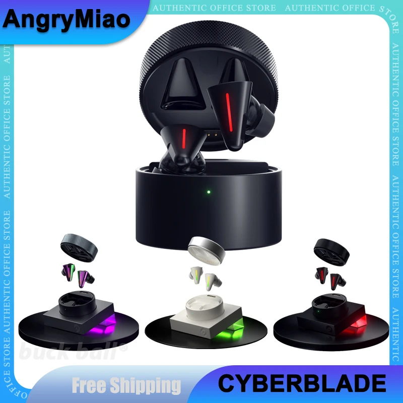 

Angry Miao Cyberblade Bluetooth Wireless Earphones Game Headphones Hybrid ANC Dual Mic AI ENG 36MS Low Delay Headset Earbuds