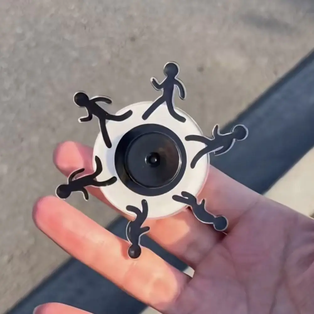 2pcs Walking Finger Tip Stick Man Finger Spinner Metal Zinc Alloy Fidget Spinner Handicraft Funny Hand Spinning Adults Gift