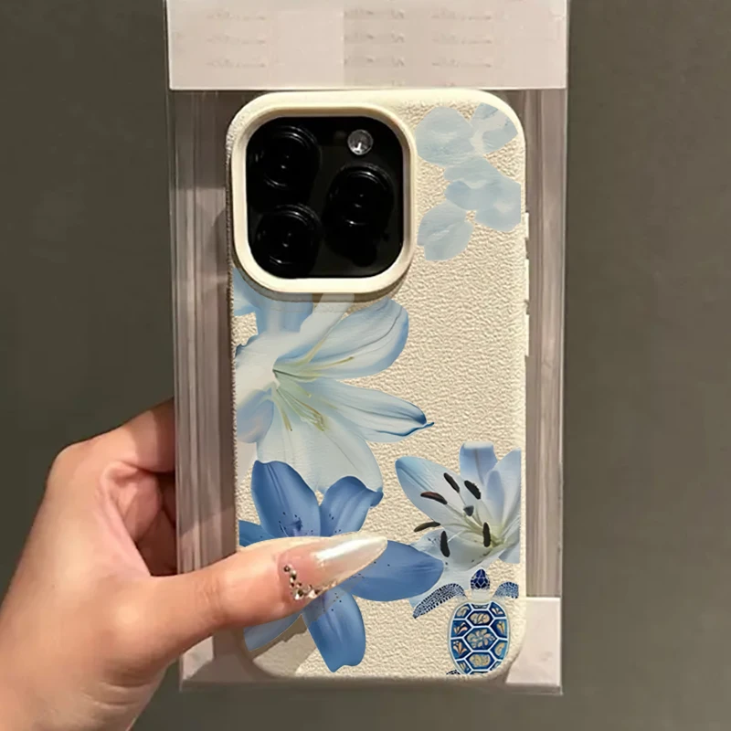 Lychee Pattern Fashion Lily Flower Art Design Phone Case For iPhone 17 16 15 14 11 13 12 11 Pro 16E 17Air X XR XS Max Soft Cover 2