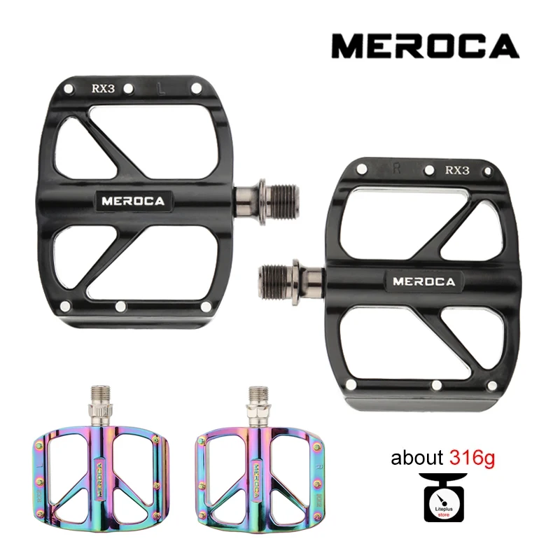 MEROCA Anti-slip Metal Bicycle Pedal Ultralight Quick Release Bike ...