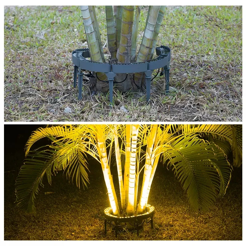 LEDTree Holding Light OutdoorLamp Post Projection RGB Automatic Color Change IP65 Waterproof Spot Lights For Garden Ground Plug