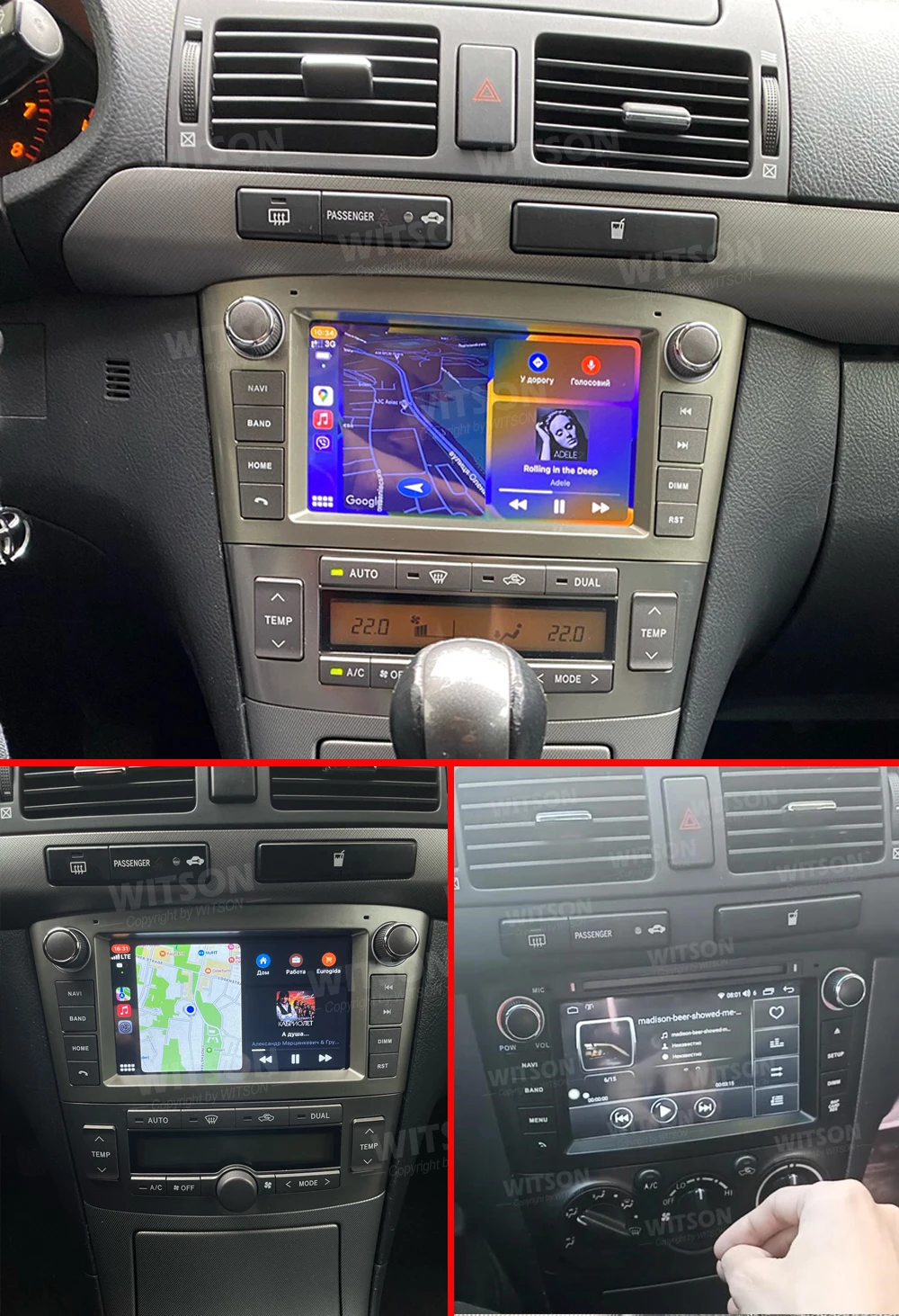 GONFEN Autoradio Android 12 7 Pouces Pour Toyota Avensis T25 2003-2008 - GPS, Carplay Sans Fil, Android Auto, Bluetooth 5.0, 4 Go RAM + 64 Go ROM, DSP 30 Bandes, WiFi, 4G