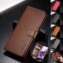 Business Leather Case for Samsung Galaxy S24 Ultra S23 FE  S22 S21 S20 5G S10 S9 Plus Note 20 10 + Flip Wallet Card Holder Cover