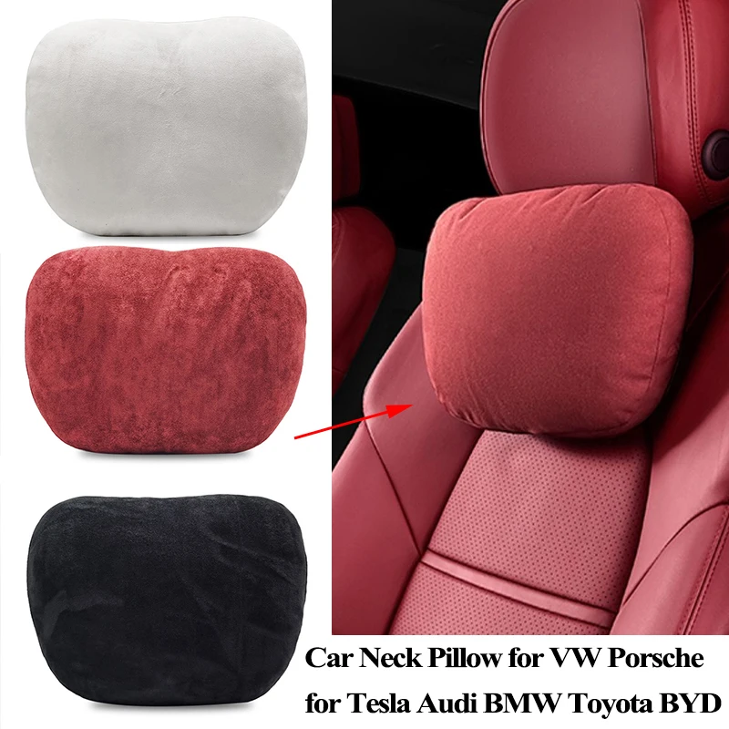 

For VW Audi Tesla BMW Car Seat Headrest Neck Pillow for Porsche Mercedes Benz BYD Toyota Honda Peugeot Land Rover Accessories