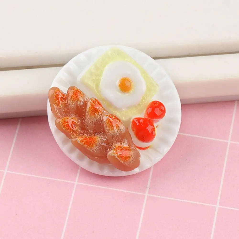 Dollhouse Miniature Simulation Food Model DIY Kitchen Accessories Resin Dollhouse Decoration Cute Food Toys 6PCS