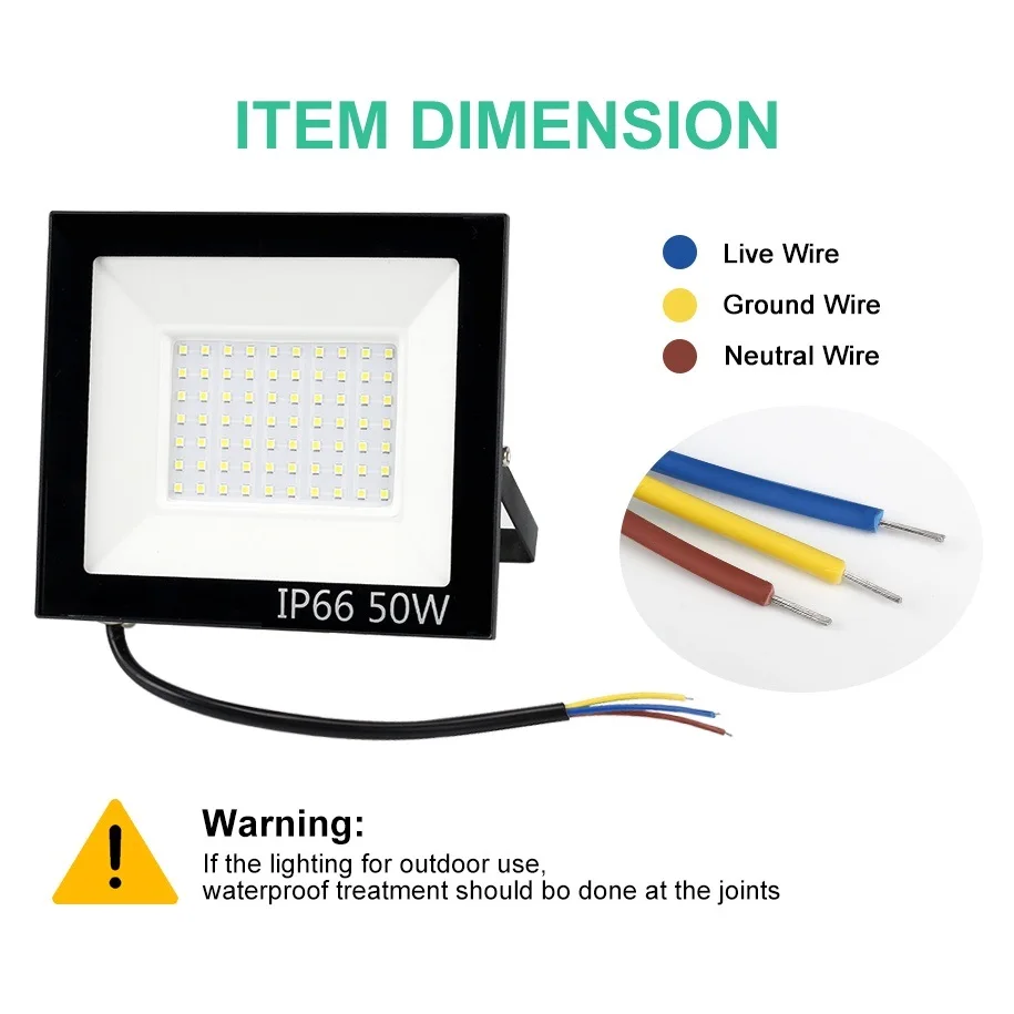 LED Flood Light 220V Waterproof Floodlight Outdoor Wall Floor Lamp Spotlight For Garage Gate Outside