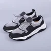 Men's Flat Casual Sneakers Breathable and Comfortable Knitted Fabric with Cow Genuine Leather Light Soft Outdoor Male Footwear 1