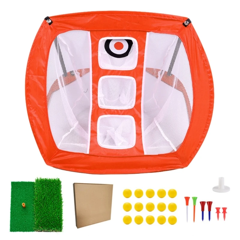 

Golf Hitting Training Aids Net Golf Practice Net with Golf Mat, Training Ball, Golf Tees for Backyard Driving Chipping