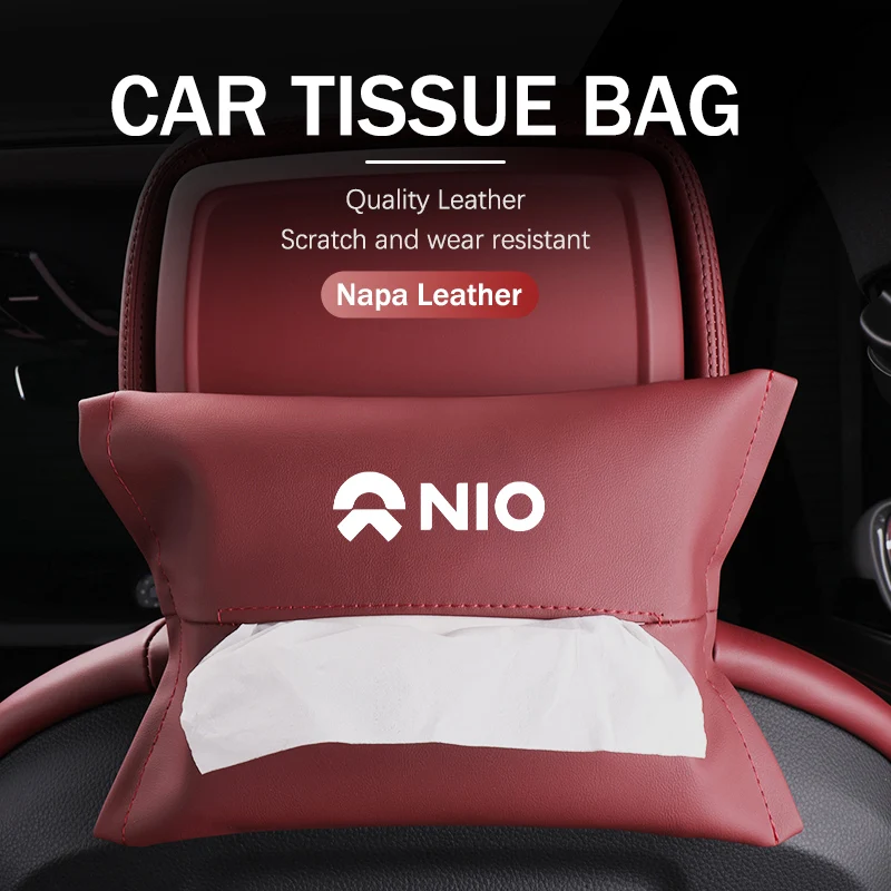 NIO 가죽 차량용 티슈 보관 가방 뒷좌석 걸이형 티슈 케이스 웨이라이 NIO ET5 ES6 ES8 EC6 ET7 ES7 ET9 ET5T