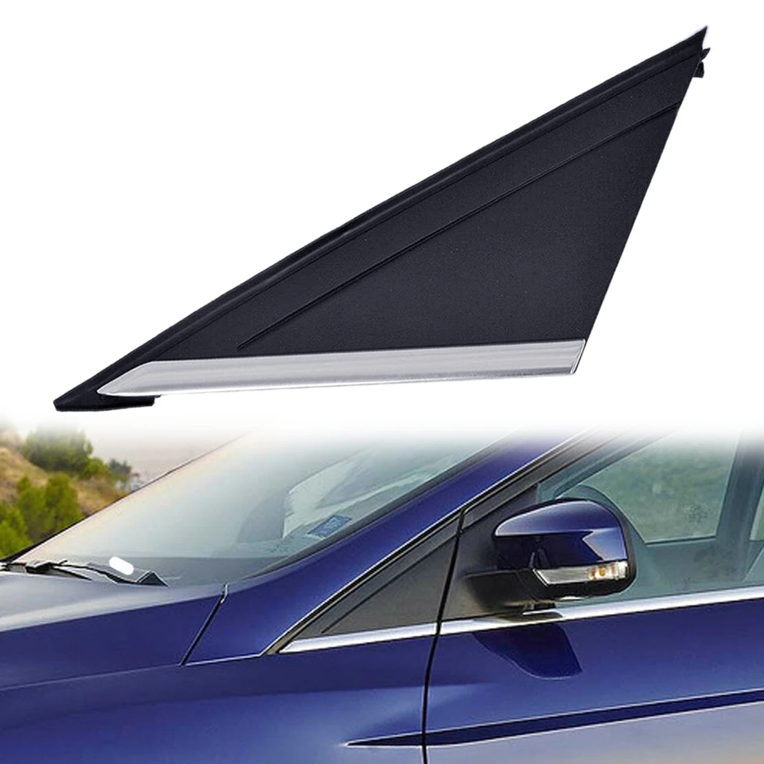

Car Exterior Left Side Rearview Mirror Window Corner Triangle Trim Panel Fit for Ford Focus 2012 2013 2014-2018 BM51A16003AF
