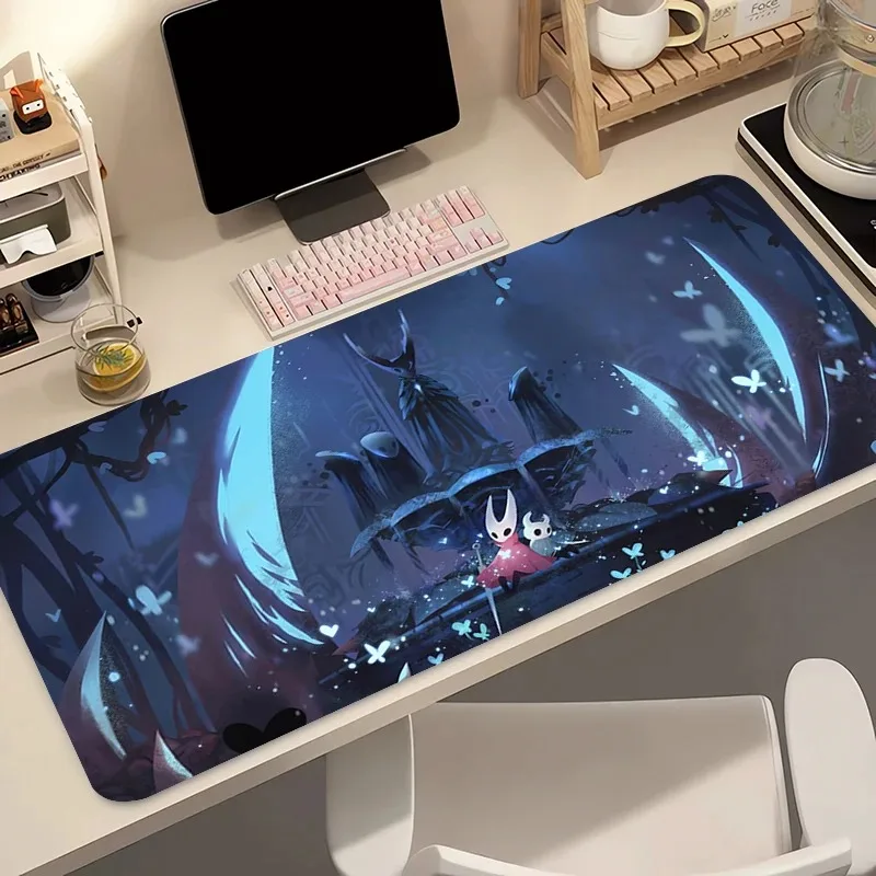 Hollow Knight Anime Gaming-Mauspad – schwarz-weißes Computer-Mauspad aus Gummi für Gamer, Schreibtisch, Tastatur, Zubehör, Geschenk – Detail 13