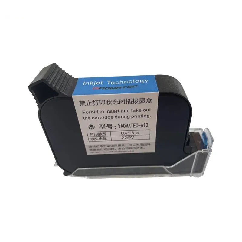 Premium um Nível de Alta Adesão para Não Impressora a Jato de Tinta Handheld Criptografada Rápido Seco Solvente Cartucho de Tinta Yaomatec-a12 12.7 mm