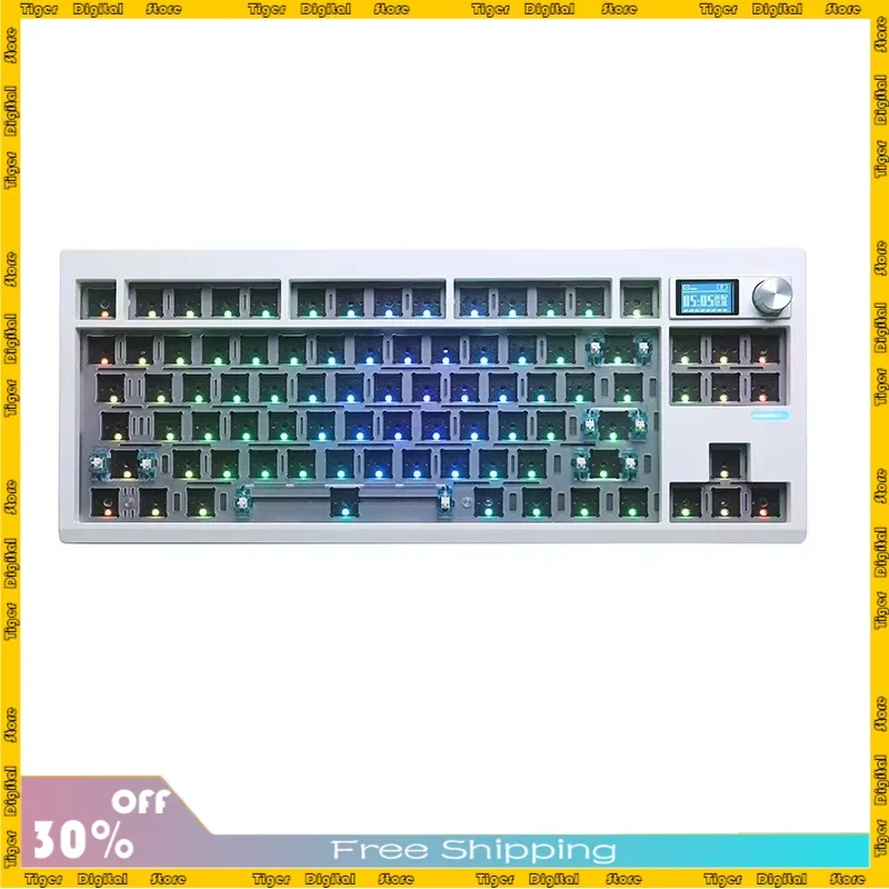 

Original GMK87 Wireless Three-mode Hot-swappable Mechanical Keyboard RGB Backlight Gasket Structure Supports VIA Customization