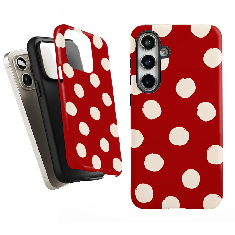 Chic Polka Dot Phone Case with Dual-Layer Protection