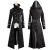 PUNK RAVE Men's Gothic Long Winter Black  Adjustable Jackets Punk Style Visual Kei Fashion Coat Hoodie Windbreaker Men 5