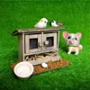 Miniature Chicken Coop Wood Arch Bridge Outdoor Scene Model Micro Landscape Fairy Garden Decor Dollhouse Decoration Accessories 3