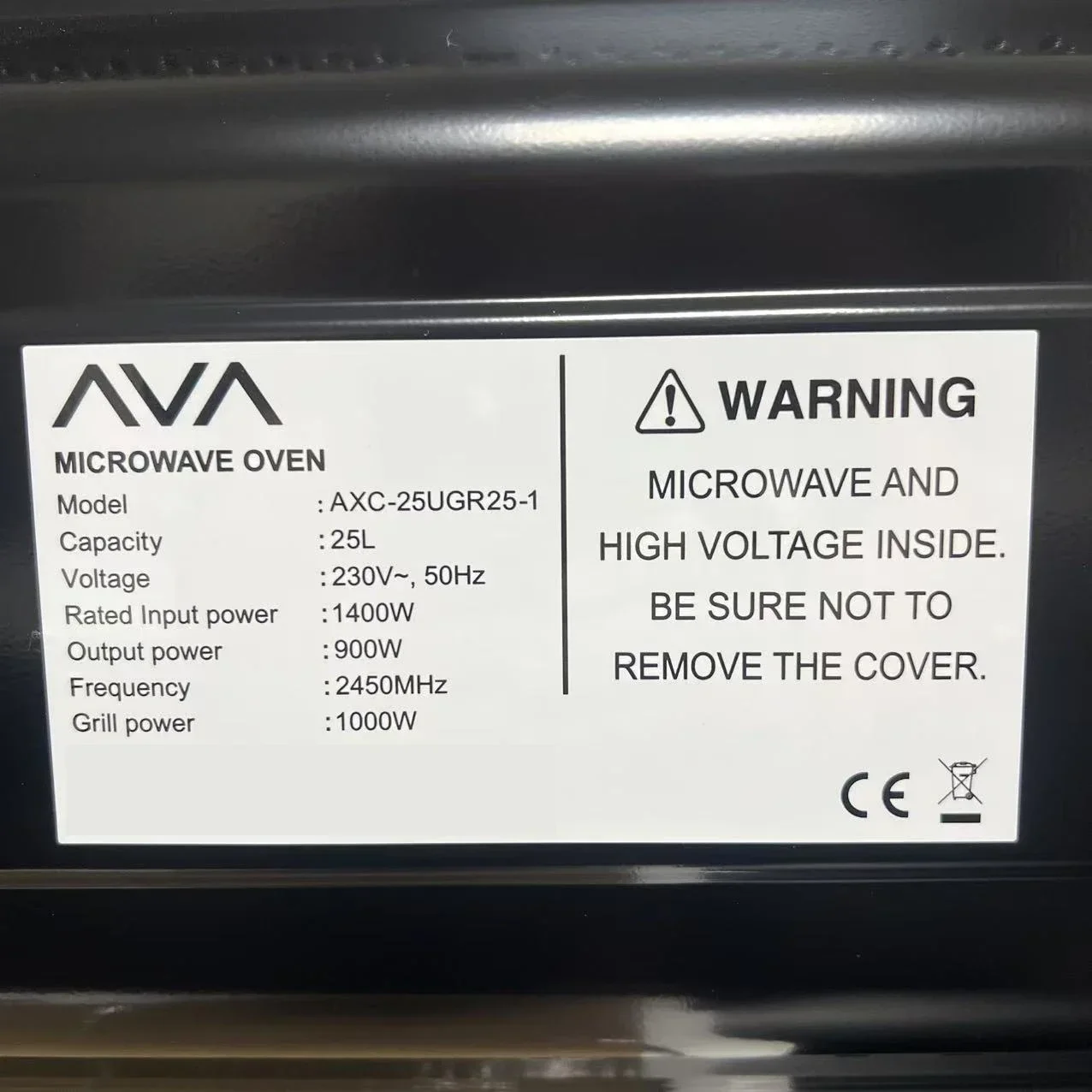 electric built-in microwave oven all in one compact 25L electric oven 220v-50hz EU standard 1000W input black color 6