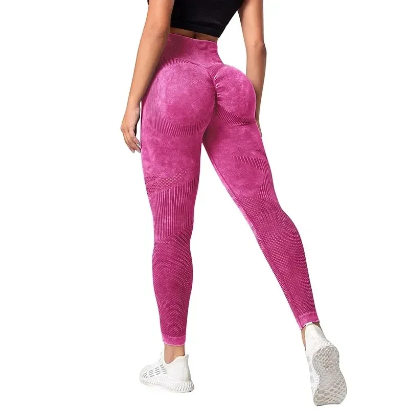 Women Leggings Knit Yoga Pants Bubble Butt Push Up Fitness Legging High Waist Scrunch Tight Mujer Gym Seamless Legging