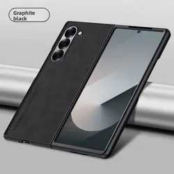 Luxury Sheepskin Leather Camera Protect Phone Case with Soft Foldable Cover - Galaxy Z Fold 8 Ultra (Black)