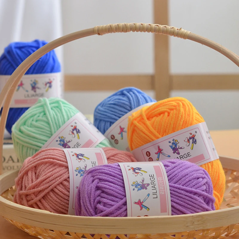 25g 5ply Soft Milk Cotton Knitting Yarn Anti-Pilling High Quality Knitting Cotton Yarn For Crochet Scarf Sweater Hat Doll Craft 3