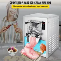 VEVOR Machine à crème glacée dure 1400W Machine à crème glacée commerciale 16-20L/H Machine à crème glacée professionnelle en acier inoxydable 3