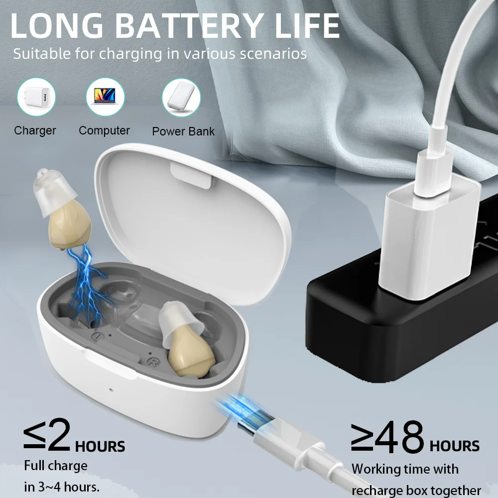 Newest Rechargeable Digital Wireless Hearing Aids 8-Channels 16-Bands Mini CIC Sound Amplifier Mini Hearing Aid Audifonos 5