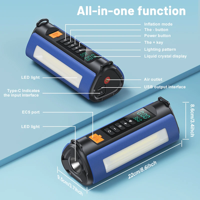 Professional 2000A Car Battery Jump Starter & Power Bank with 150PSI Air Pump – 12V Booster 6