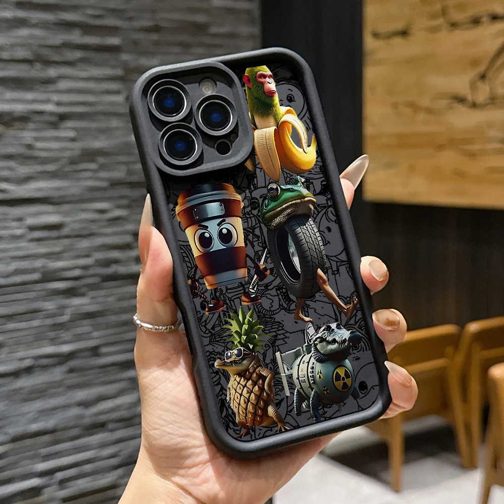 Comical Italian Brainrot Phone Case - Vibrant and Protective Cover