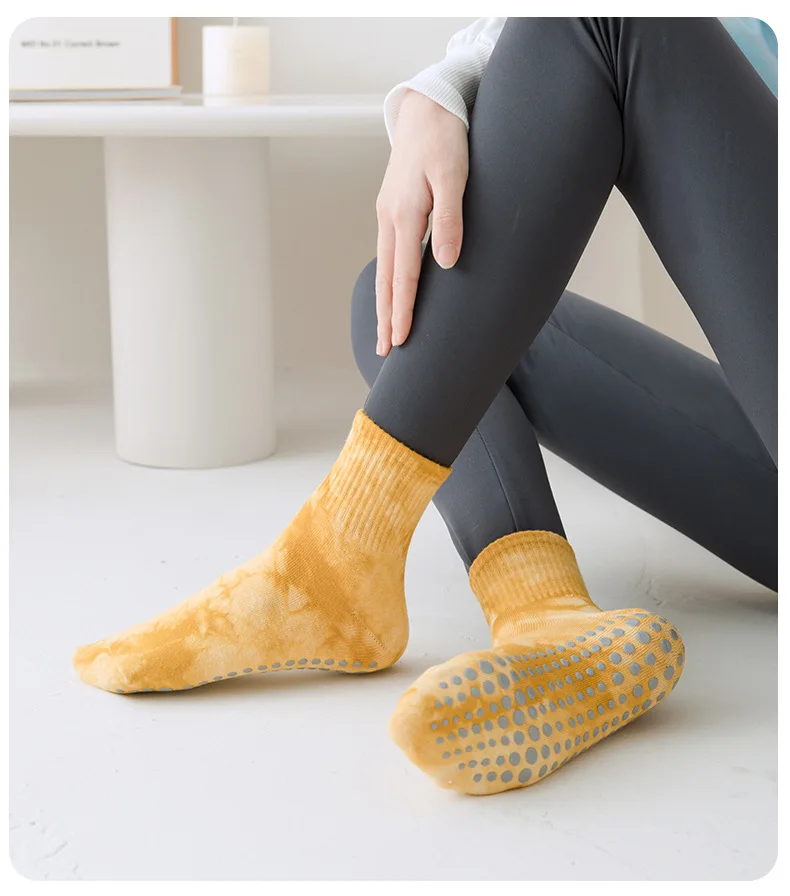 Yoga Socks Women Tie-dyed Silicone Non-slip Pilates Grip Crew Sock 20 Sde914c895a9c40da8cce6baf755d7a20M