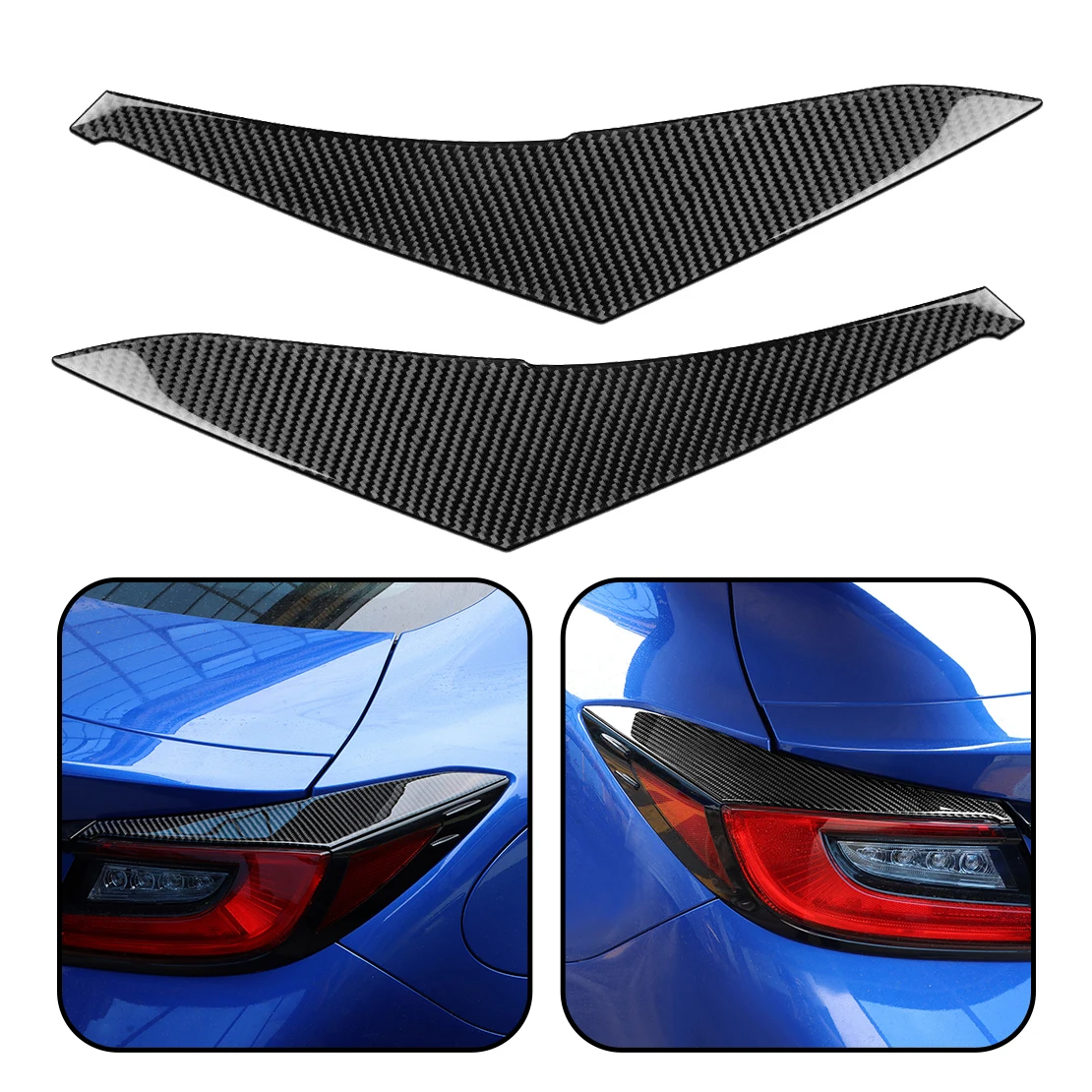

1 Pair Rear Tail Light Lamp Eyebrow Eyelid Cover Trim Sticker Black Carbon Fiber Fit for Subaru BRZ GR86 2021 2022 2023