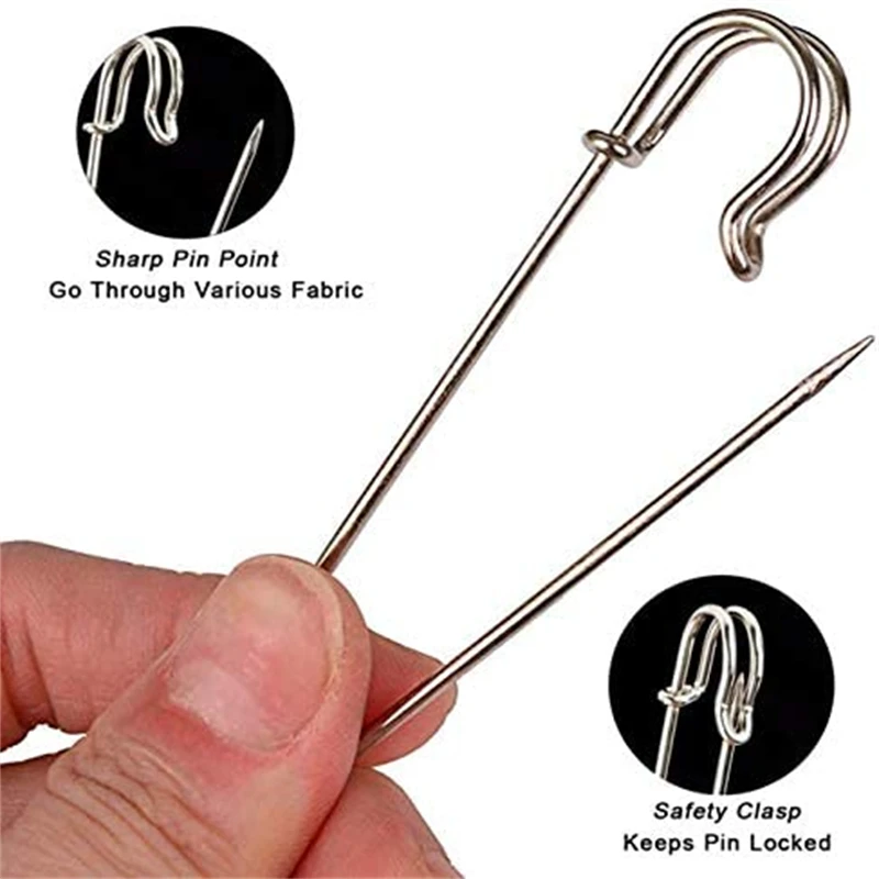 50pcs Stainless Steel Safety Pins Large and Small Bulk Pins Sewing Tool for  Clothing Decoration Brooch Fixing Craft Making - AliExpress