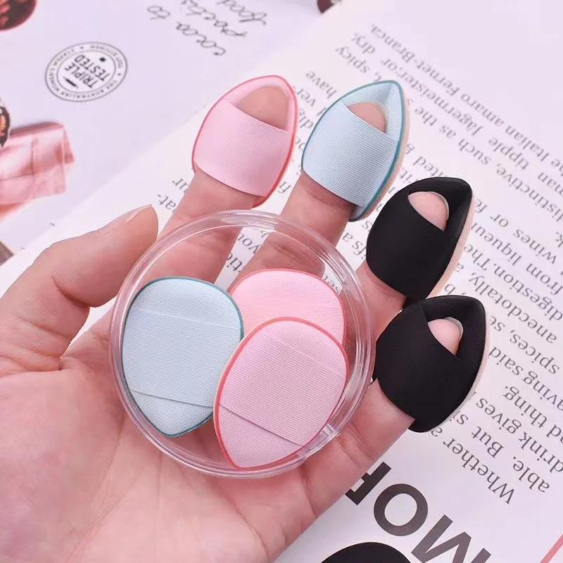 3/10pcs Mini Size Professional Cosmetic Cushion Puff  Concealer Foundation Detail Puff Finger Puff Set Makeup Sponge Beauty Tool