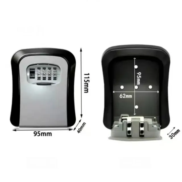 Weatherproof Wall-mounted Key Safe Password Key Box Key Lock Box No4 Combination Key Storage Lock Box Indoor and Outdoor 4