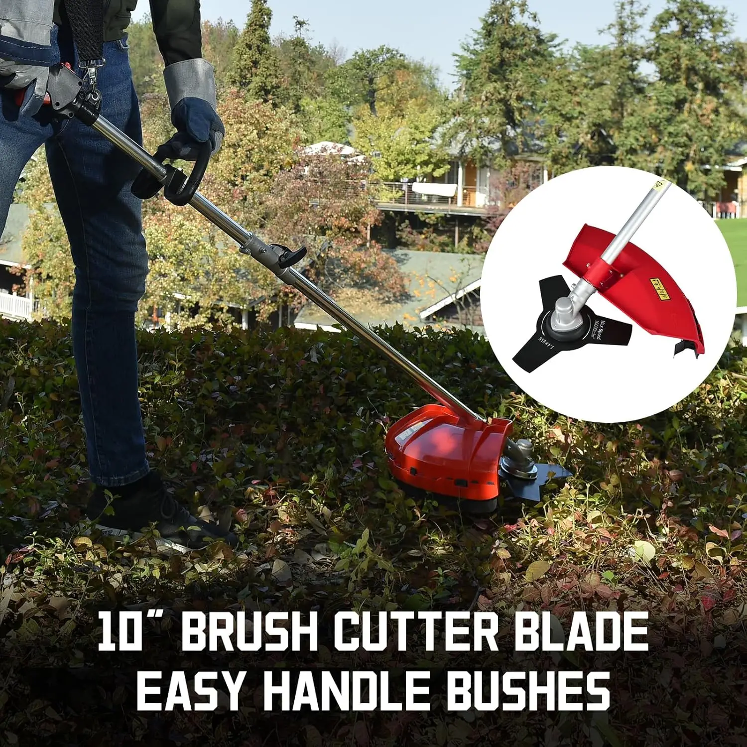 25.4cc Gas Weed Wacker, 2-in-1 String Trimmer/Edger 16-Inch with 10-Inch Brush Cutter for Grass Cutting, 2025 Version