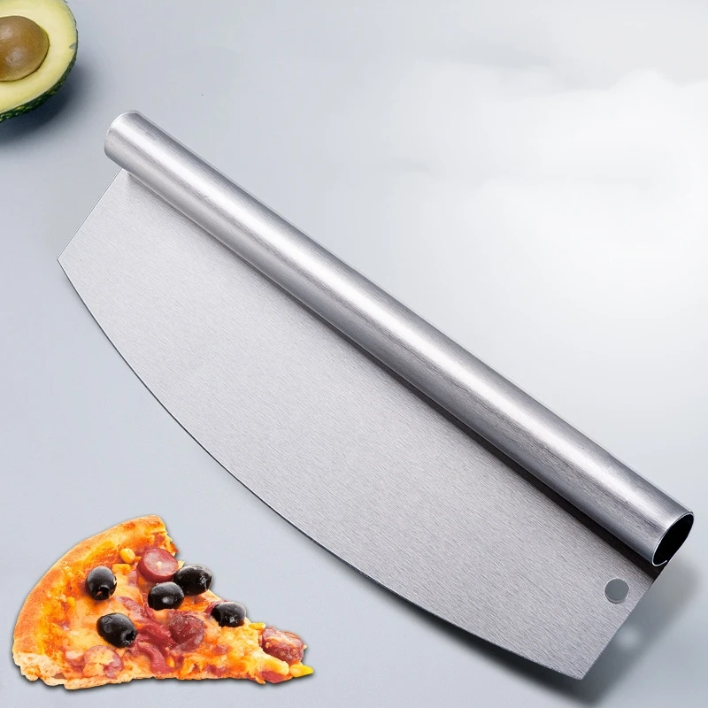 1pc Stainless Steel Pizza Cutter Commercial Pizza Half Moon Shaker Hob Semicircle Shaker Multi-Purpose Slitting Cutter