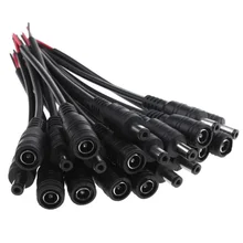 DC Power Pigtails Cable 22AWG Female Male 5.5mm x 2.1mm Connector For 12V Power Supply Adapte CCTV Camera DVR LED Strip