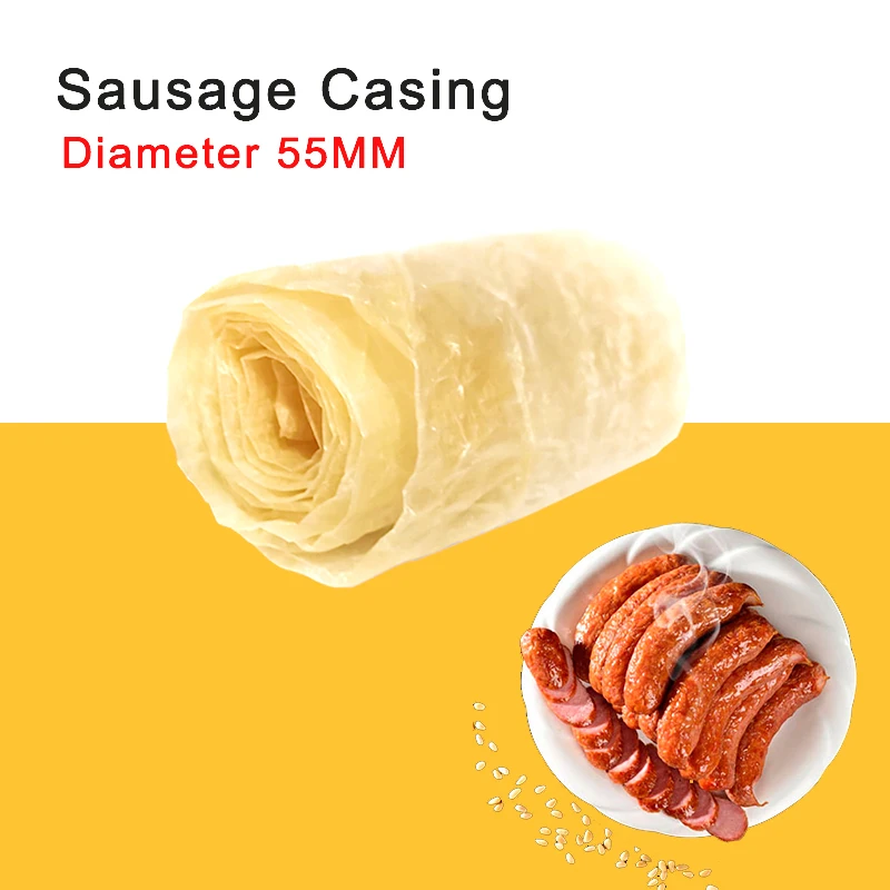 8M*85mm Dry Sausage Casing Sausage BBQ Fry Steam Sausages Meat Ham Maker Tools Filling Machine Kitchen Party Tools