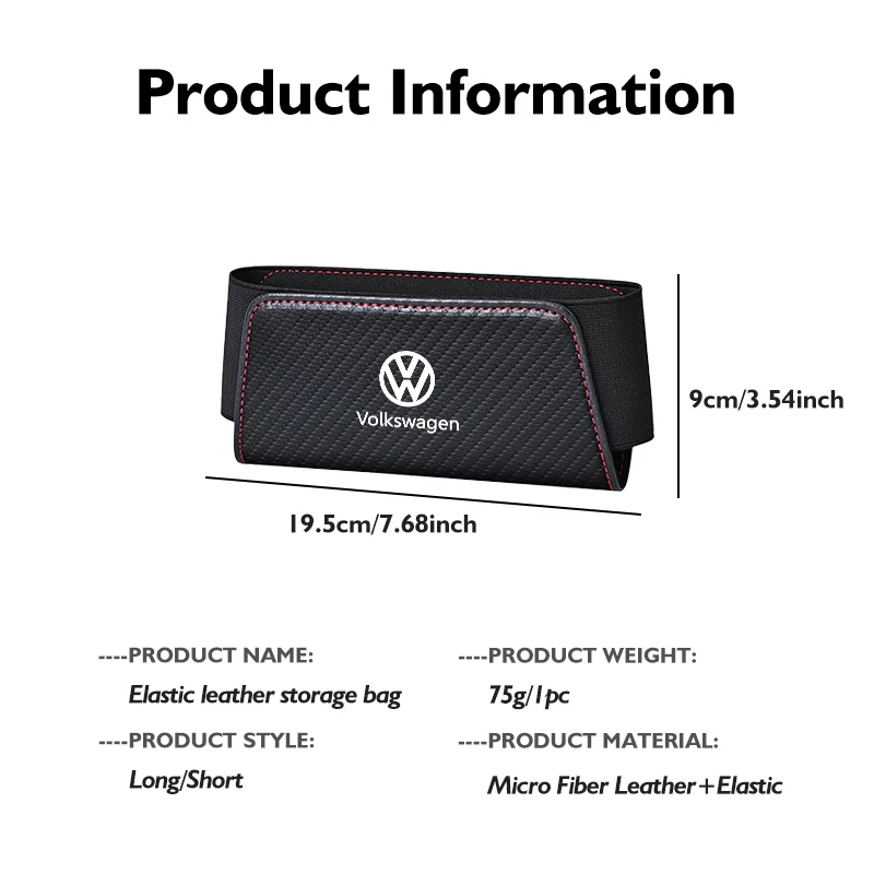 셀프 접착식 자동차 수납 포켓 스티커형 정리 가방 시트 뒷면/문 옆 수납함 폭스바겐 VW 골프 4 5 6 7 폴로 제타 사기타르용