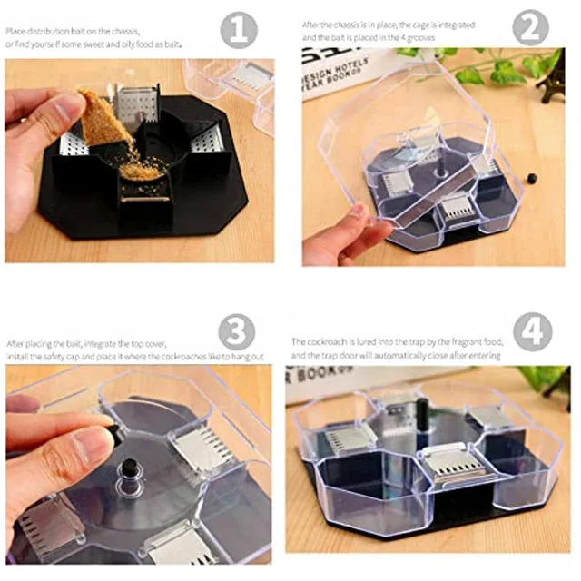 Csótánycsapda, Hatékony Kóach Csótány Csapda Fogó Doboz Rögzítés, Újrafelhasználható És Környezetbarát Csapdák Pókok Hangyák - Image 4