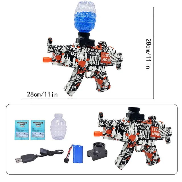 Dropshipping! MP5 Gel Blaster Gun With 3000 Gel Balls Water Bomb Electric Automatic Splatrball Plastic Guns Weapons For Kids Toy 6