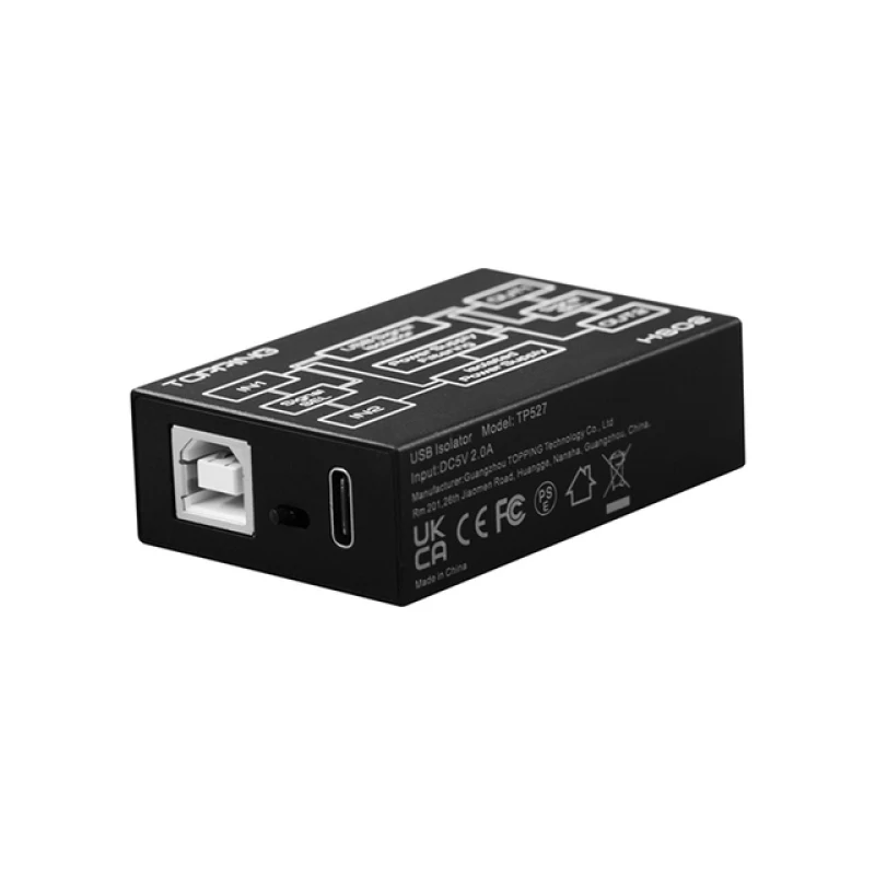 TOPPING HS02 USB 2.0 High Performance Audio Isolator with USB-B and Type C Input High Speed and Highly Compatible