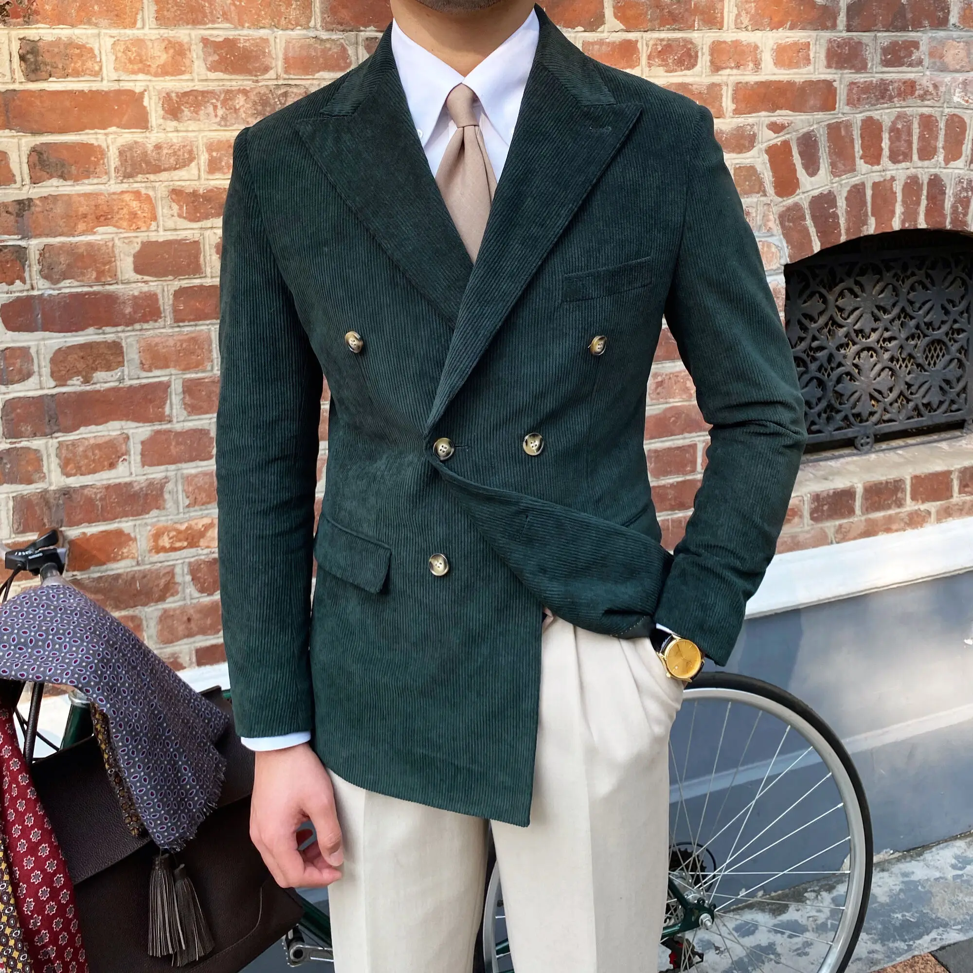 Sonbahar k talyan kadife erkekler Blazer Homme Luxe Slim Fit cift go uslu damat tak m elbise ceket du un yeme i balo smokin ceket