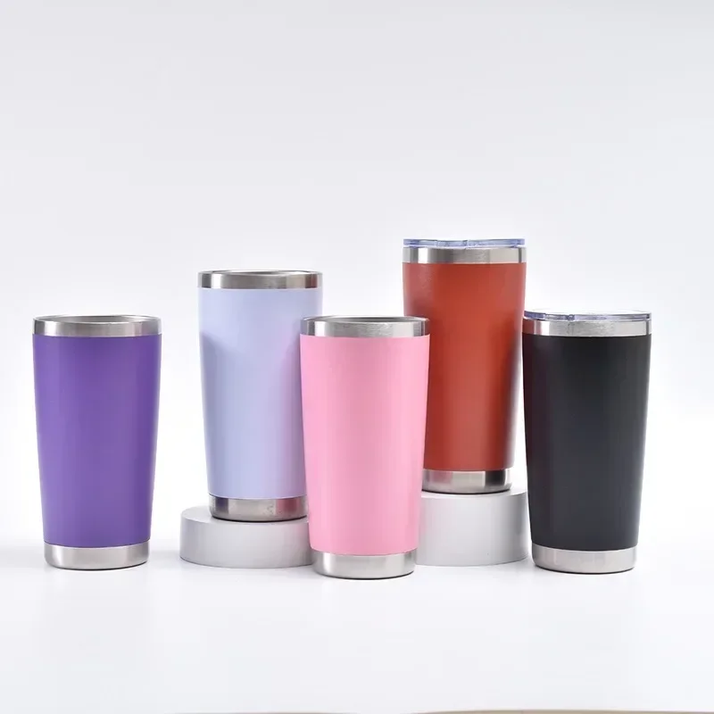 New 20oz Tumbler With Lid Stainless Steel Vacuum Insulated Double Wall Travel Cup Protable Cold And Hot Coffee Car Mug