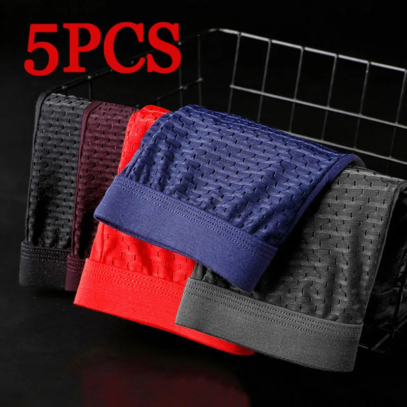 5PCS/Lot 8XL Mesh Mens Underwear Boxers Men Boxer Underwear men Boxers for Men Underwear Boxer Shorts Men Pantis Men Boxers men seethrough mesh lounge boxer shorts sexy lingerie briefs middle waist underwear choice of colors s xl sizes